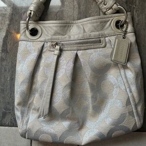 Coach silver hand bag